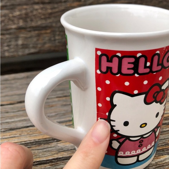 Hello Kitty Mug Christmas vintage Sanrio coffee cup Authentic cute polka dot - Picture 10 of 11